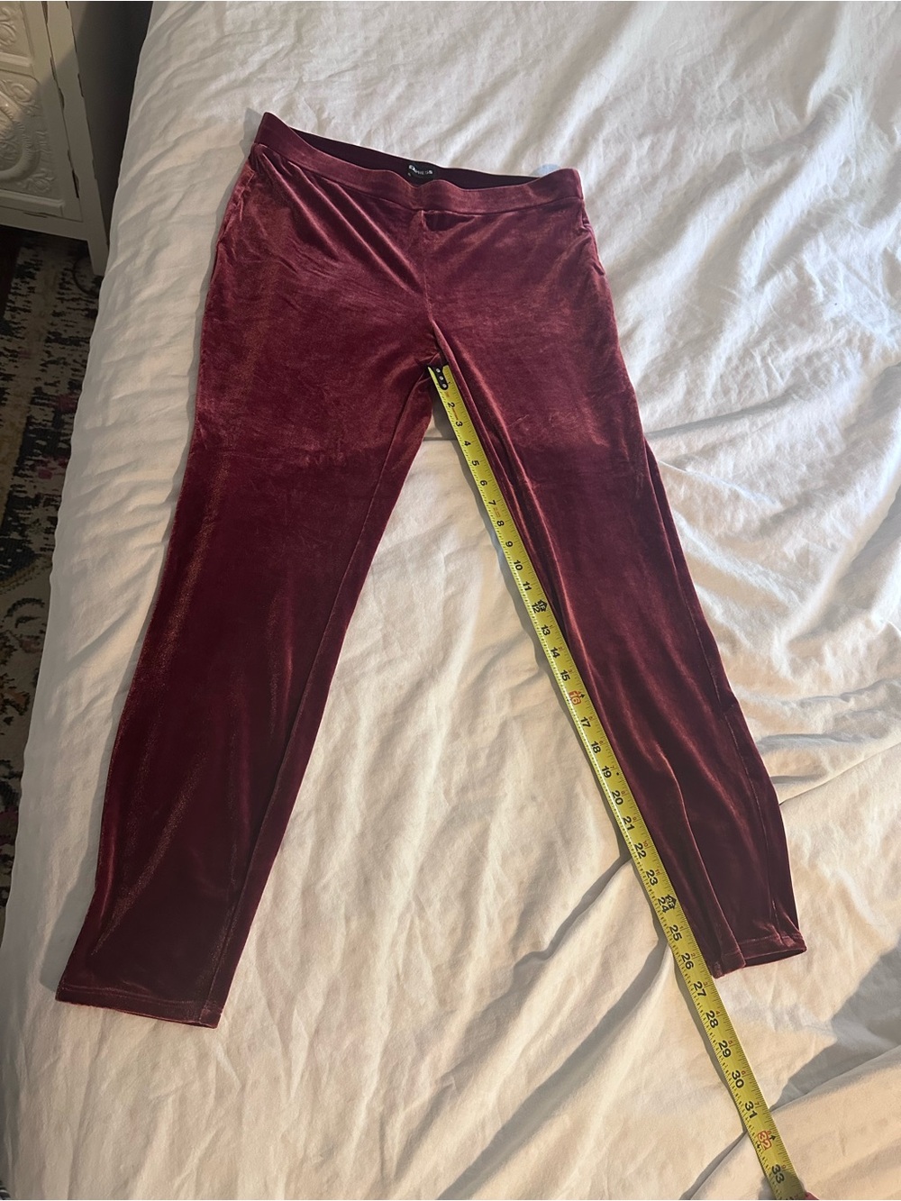 Express Velvet Leggings - Burgundy